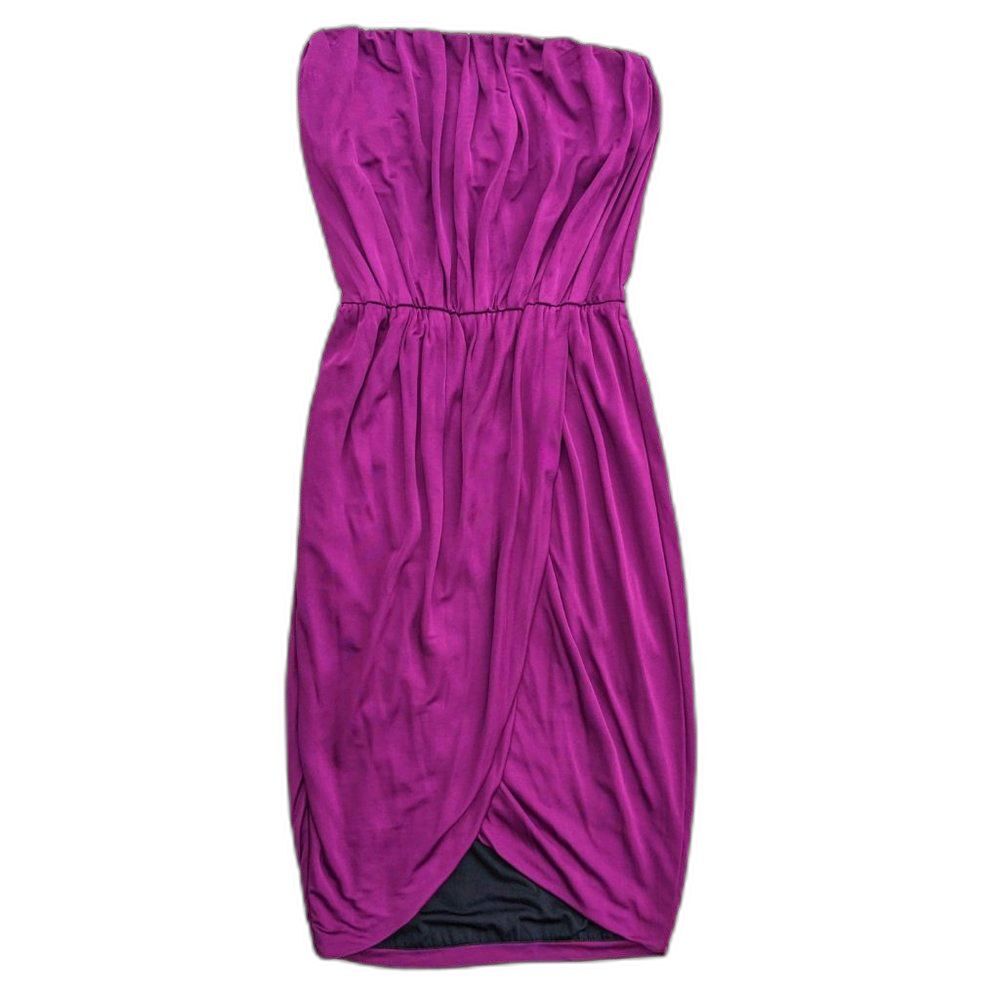 Stunning RACHEL Rachel Roy Magenta Draped Strapless Cocktail Mini Dress, Sz XS/S